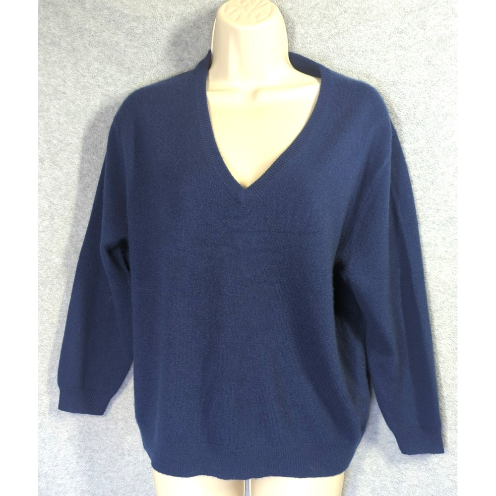 J Crew Cashmere V Neck Sweater Women XXS Cobalt Blue Trending Color Easy Chic